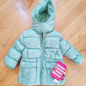 NWT Baby Girl Fleece Lined Waterproof Winter Coat